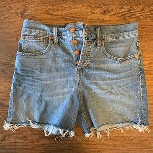 Made well Button Fly high waist jean shorts